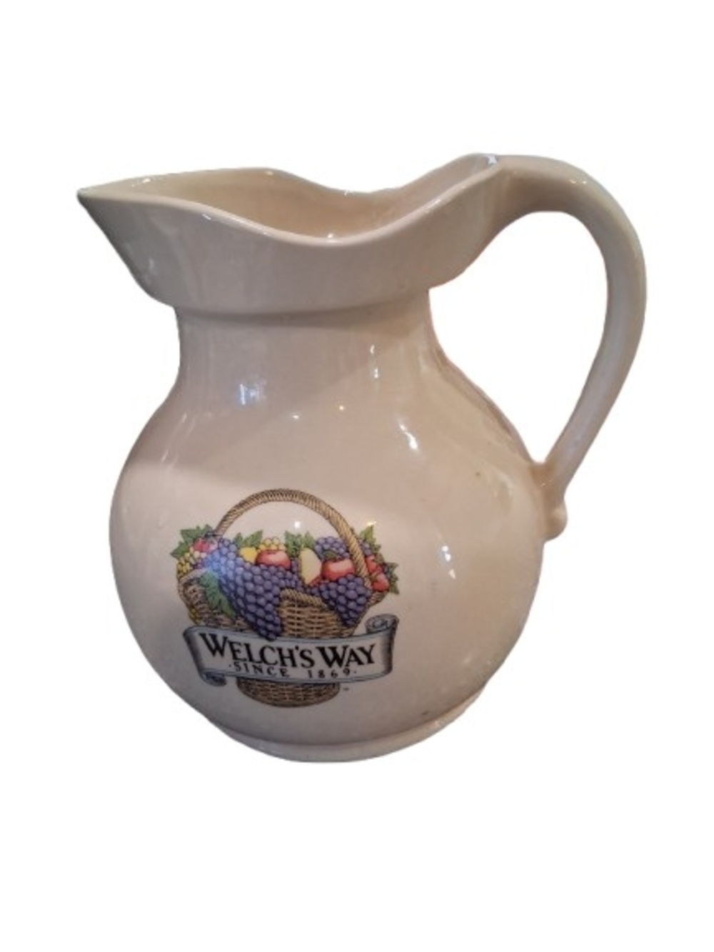 VTG Welch's Way Ceramic pitcher promotional item Marked USA #7554, 1970's-1980's